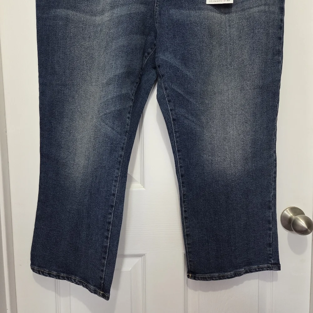 Celebrity Pink Hi-Rise Relaxed Straight The Retro Plus Size Denim Jeans Size 24 - Picture 3 of 11